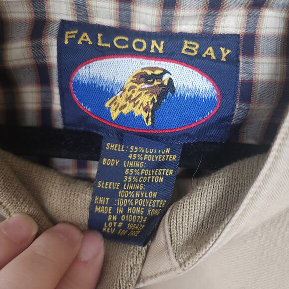 Falcon Bay Full Zip Bomber Jacket in Tan Size 5XLT - Picture 8 of 9